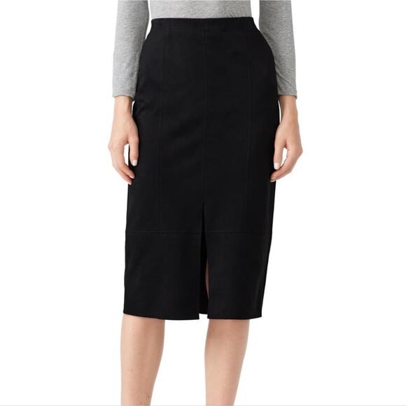 Fifteen Twenty Faux Suede Front Slit Midi Skirt L - Picture 1 of 10